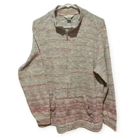 CJ Banks  Pastel Jacket 2X Full Zip Knit Rainbow Bohemian Chic Cotton Blend - Picture 1 of 7